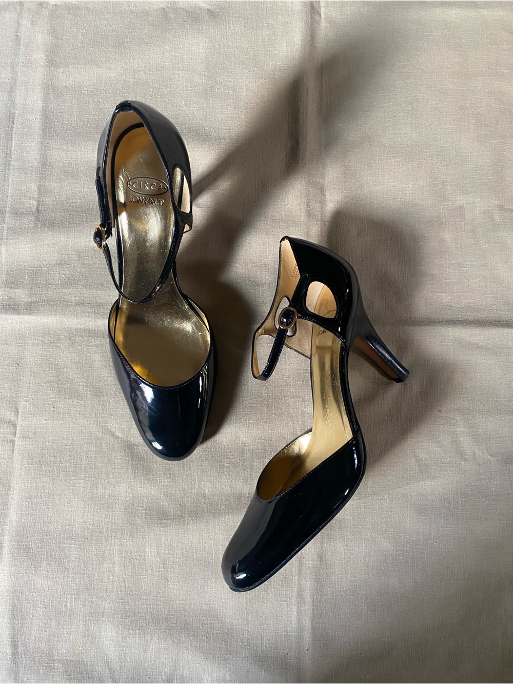 Joan & David Black Patent Mary Jane Heels